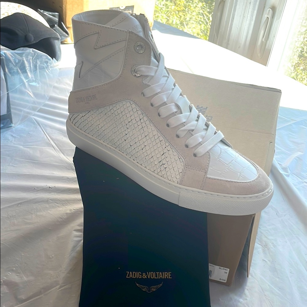 Zadig & Voltaire high flash Keith sneakers 38 (7 or 7.5 US) retail $458 BNIB
